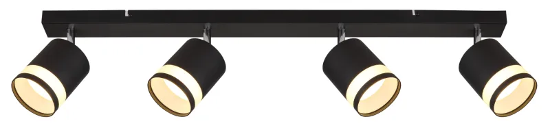 Lucero 4 Zwart spot Van Globo Lighting - Lucero spotlight med 4st cylindriska riktbara sk&auml;rmar erbjuder en stilren och effektiv belysningsl&ouml;sning f&ouml;r alla rum.