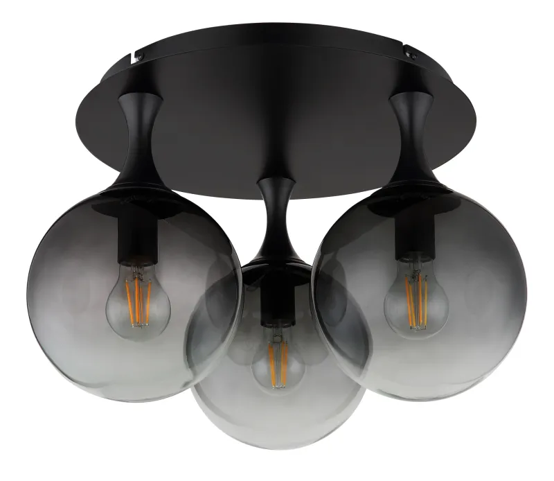 Dalton Ø46 Rookkleurig plafondlamp Van Globo Lighting - Dalton plafond&nbsp;har en rund design med tre eleganta klot i en sofistikerad r&ouml;kf&auml;rgad ton.