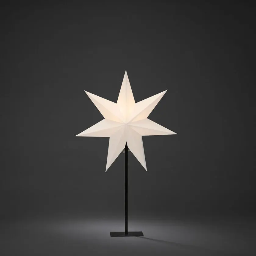 Papieren Ster Ø40 Wit Van Konstsmide - Cre&euml;er een warme en uitnodigende kerstsfeer met deze prachtige papieren ster op de voet.