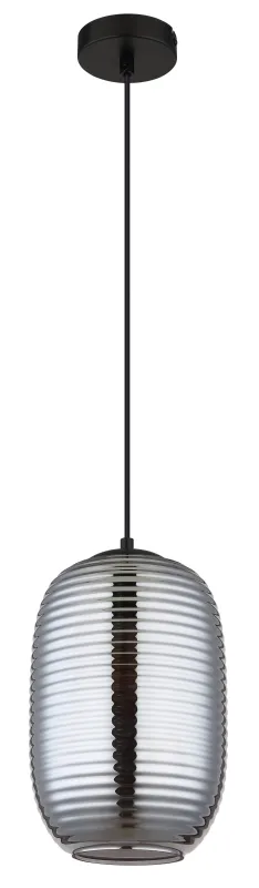 Jefrey Ø20 Rookkleurig hanglamp Van Globo Lighting - Denna eleganta taklampa &auml;r utrustad med en rund kupa i r&ouml;kf&auml;rgat glas.