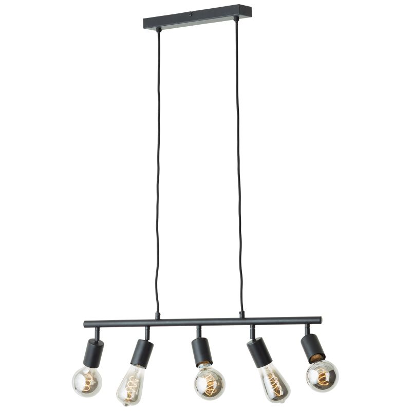 Tiffany 63cm Matzwart hanglamp Van Brilliant - Moderne plafondlamp in zwart metaal met beweegbare voetstukken, waarmee u uw eigen design en verlichting kunt creëren.