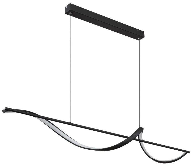 Violino 120cm Zwart hanglamp Van Globo Lighting - Den svarta PVC-kabeln &auml;r justerbar i h&ouml;jd och kan anpassas individuellt f&ouml;r att passa rummets takh&ouml;jd.