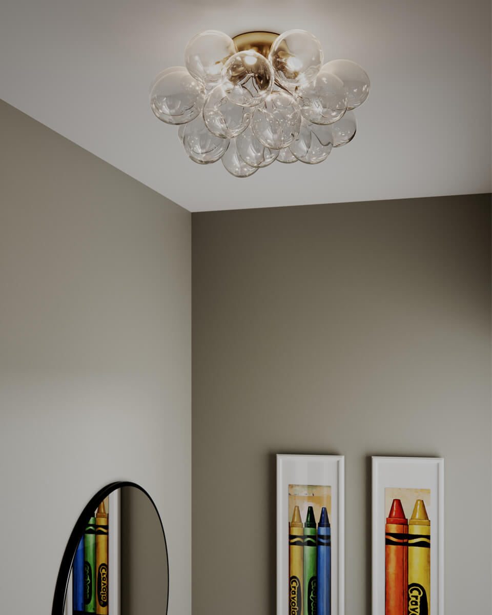 Gross Ø50 Transparant plafondlamp Van By Rydéns - De Gross plafondlamp in de combinatie van messing en helder glas is de nieuwste toevoeging aan de Gross-familie.