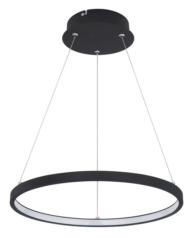 Ralph Ø38 Zwart hanglamp Van Globo Lighting - Den moderna, runda takpendeln Ralph i mattsvart &auml;r en stilren blickf&aring;ngare i ditt hem.