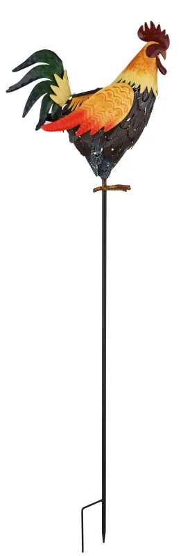 Rooster Veelkleurig solarlamp Van Globo Lighting - Den fungerar b&aring;de som en dekorativ detalj och en st&auml;mningsfull ljusk&auml;lla som ger din utomhusmilj&ouml; en hemtrevlig och lantlig karakt&auml;r.