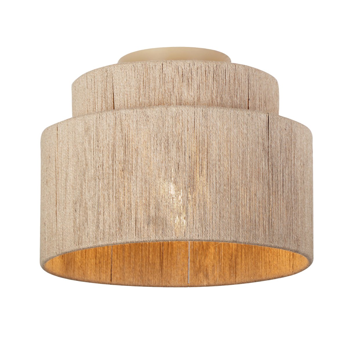 Smilla Ø30 Natuur plafondlamp Van Trio Lighting - Met de elegante combinatie van natuurlijk jute en matzwart metaal combineert Smilla rustieke charme met modern design - een perfect detail voor een stijlvol en harmonieus interieur.