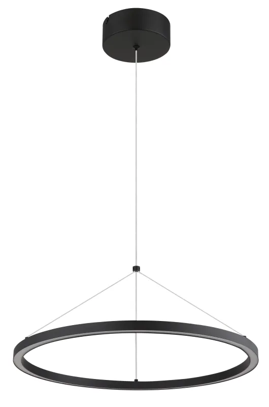 Grenvix Ø50 Zwart hanglamp Van Globo Lighting - Grenvix &auml;r en unik och stilfull takpendel som utm&auml;rker sig med sin runda form och distinkta ringdesign.