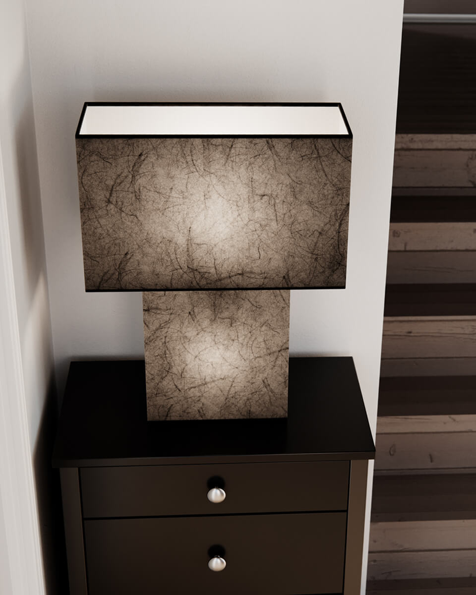 iSquare 50cm Zwart tafellamp Van By Rydéns - Laat iSquare een aanvulling zijn op uw interieur, perfect voor het cre&euml;ren van een harmonieuze sfeer met een vleugje Japanse elegantie.