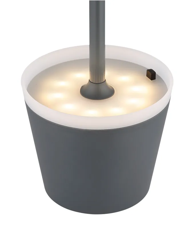 Bordslampa LED Antraciet solarlamp Van Globo Lighting - Den diskreta designen sm&auml;lter in i alla milj&ouml;er och med IP44-klassning &auml;r den t&aring;lig mot v&auml;der och vind.