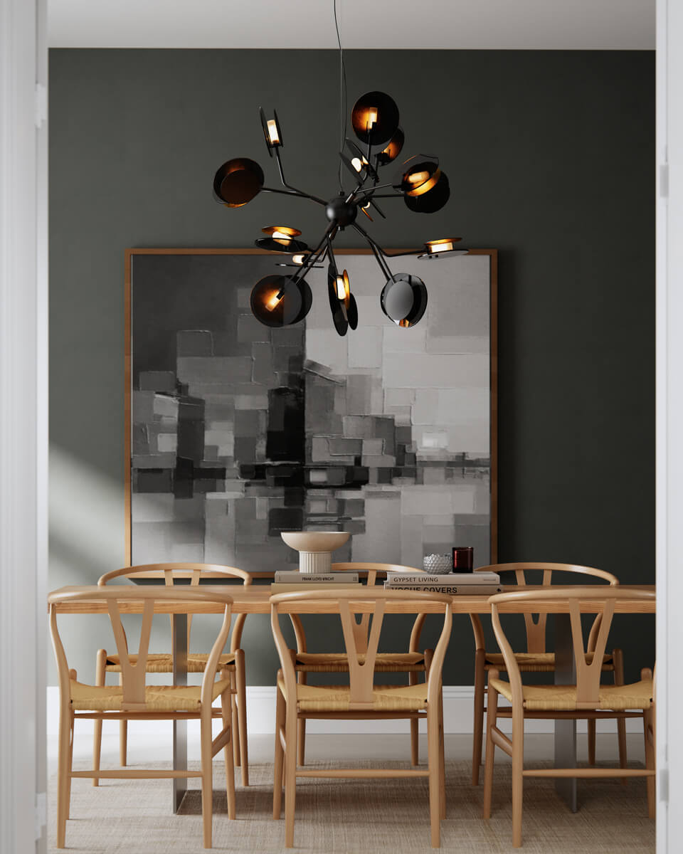 Turno Ø80 Zwart hanglamp Van By Rydéns - Dan heeft de Turno plafondlamp geen achterkant, u kunt zelf kiezen of u de lichtbronnen, die in een buis van matglas zijn ondergebracht, centraal wilt hebben of dat u ze liever verborgen en aan de achterkant wilt hebben.