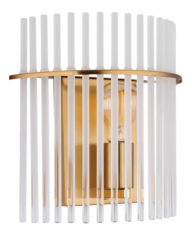 Gorley 26cm Goud wandlamp Van Globo Lighting - Gorley &auml;r en elegant och sofistikerad v&auml;gglampa med en imponerande arkitektonisk design.