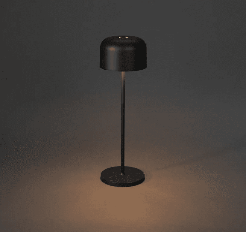 Lille 36cm Zwart Draagbare Van Konstsmide - De lamp is voorzien van een touchdimmer, waarmee u de helderheid en kleurtemperatuur kunt aanpassen van warmgeel tot warmwit licht.