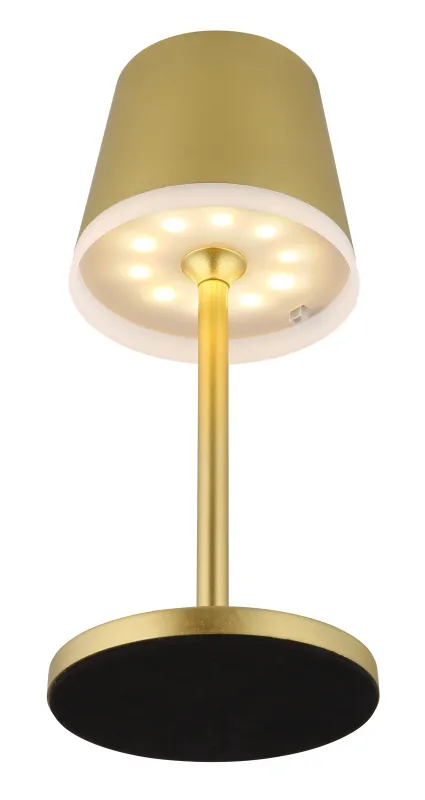 Bordslampa LED Goud solarlamp Van Globo Lighting - Den diskreta designen sm&auml;lter in i alla milj&ouml;er och med IP44-klassning &auml;r den t&aring;lig mot v&auml;der och vind.