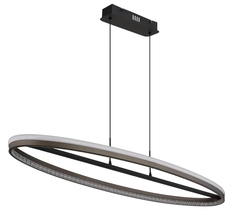 Della 100cm Grijs hanglamp Van Globo Lighting - Perfekt f&ouml;r vardagsrum och matsalar, d&auml;r den skapar en inbjudande atmosf&auml;r och en modern touch.