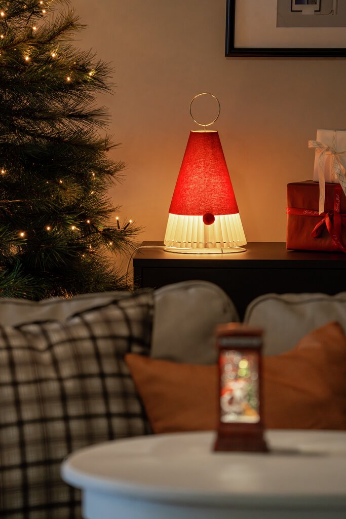 Papieren kerstman ROOD Van Konstsmide - Geeft een zachte en warme gloed die het huis verfraait tijdens Advent en Kerstmis.