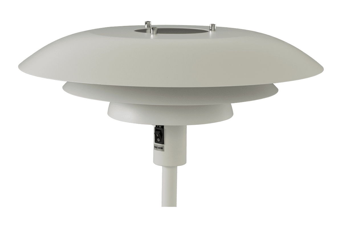 Epsilon Wit vloerlamp Van Aneta Lighting - De Epsilon vloerlamp heeft een klassiek design met witte metalen kappen in drie niveaus die het licht prettig verspreiden en verblinding voorkomen.