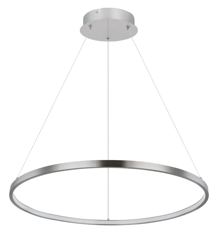 Ralph Ø60 Nikkel hanglamp Van Globo Lighting - Den moderna, runda takpendeln Ralph i matt nickel &auml;r en stilren blickf&aring;ngare i ditt hem.