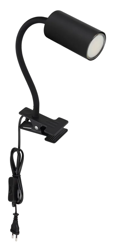 Robby Zwart klemlamp Van Globo Lighting - Den lilla klassiska kl&auml;mlampan Robby kombinerar stil och funktion med sin design i vit metall.