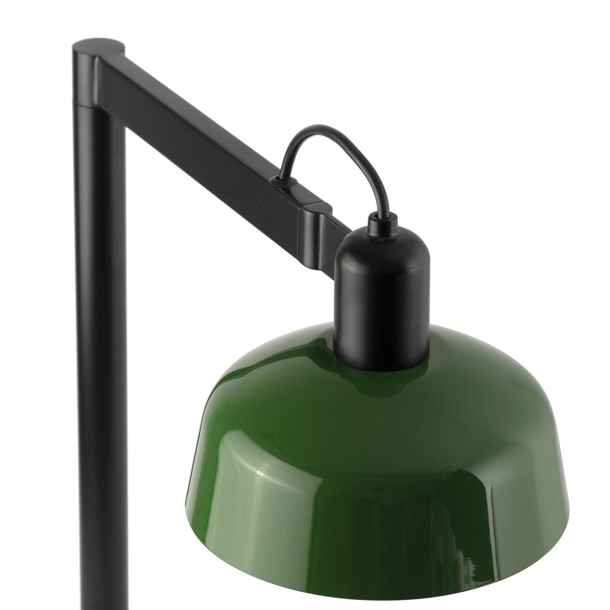 Tatawin 58cm Groente bureaulamp Van Faro Barcelona - Tatawin is een tafellamp met een zwarte structuur en een groene metalen kap die gericht, geconcentreerd licht geeft.