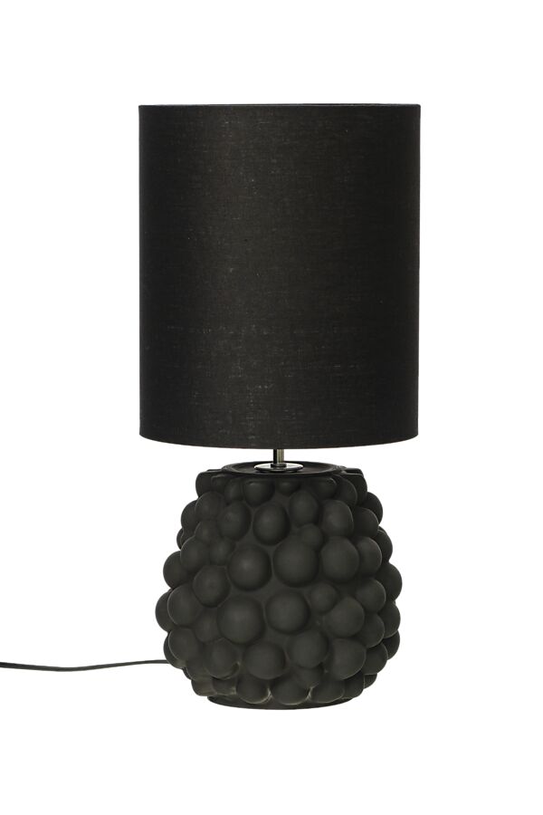 Bubbles 48cm Zwart tafellamp Van Aneta Lighting - De spannende Bubbles tafellamp heeft een unieke glazen lampenvoet met een textuur van verschillend gevormde bellen.