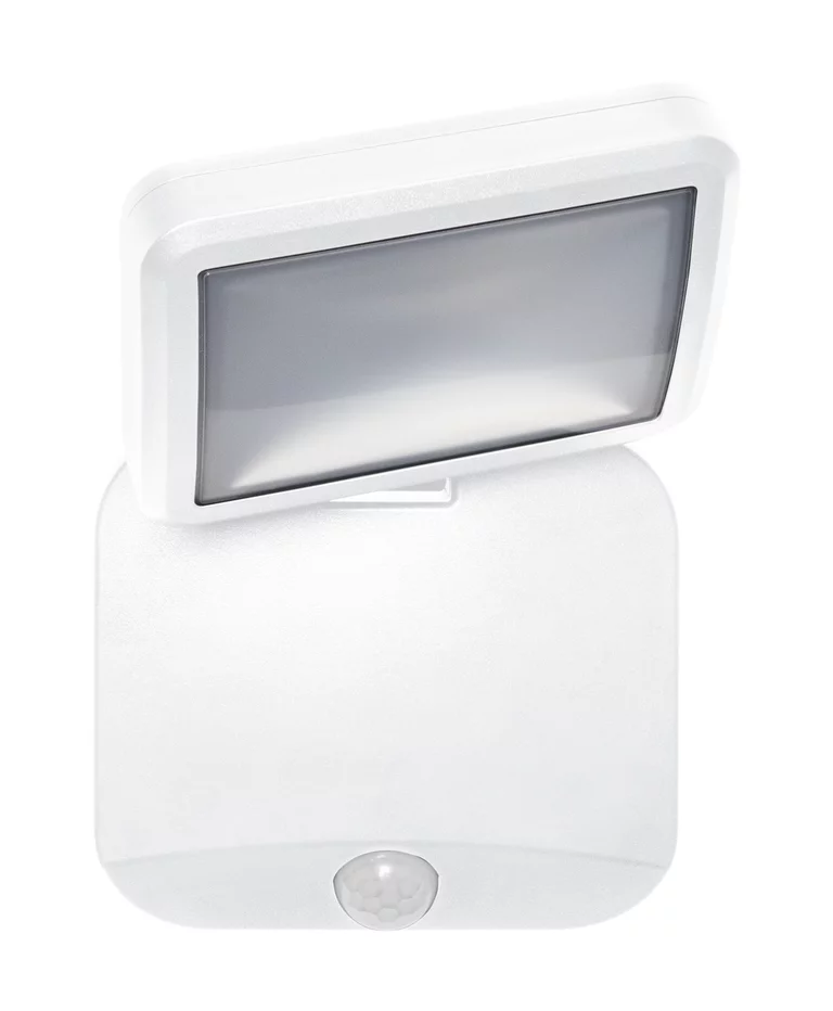 Battery LED Spotlight Sensor Wit buitenlamp Van Osram - Dankzij de neutraalwitte lichtkleur van 4000K en een ge&iuml;ntegreerde bewegings- en lichtsensor schakelt de lamp automatisch in wanneer dat nodig is.