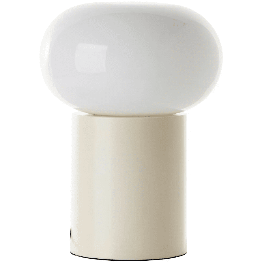 Daeny 27cm Beige tafellamp Van Brilliant - Daeny is een moderne tafellamp met een stijlvolle, glanzende metalen voet in een beige tint.