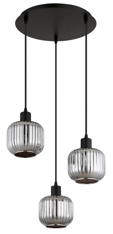 Tom Ø42 Rookkleurig hanglamp Van Globo Lighting - Den mattsvarta metallen ger ett modernt uttryck och passar perfekt in i olika inredningsstilar.