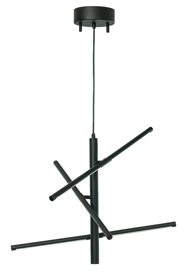 Stecco Ø60 Zwart hanglamp Van Aneta Lighting - De armen zijn in verschillende richtingen te kantelen, waardoor er een mooie lichtspreiding ontstaat.