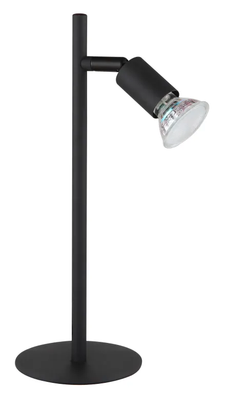 Matrix 30cm Zwart bureaulamp Van Globo Lighting - Den runda basen och det raka metallr&ouml;ret i mattsvart ger ett modernt och elegant uttryck.