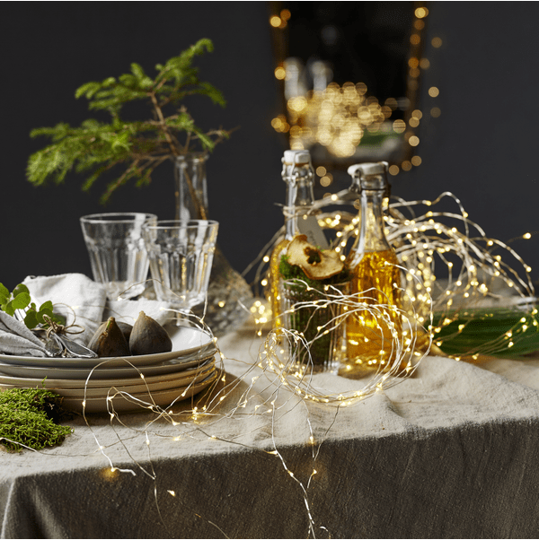 Lichtsnoer Dew Drop Zilver Van Star Trading - Warm witte bundel dauwdruppel LED-lichtsnoeren met 80 stuks.