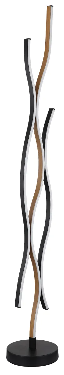 Geronimo Zwart vloerlamp Van Globo Lighting - Den praktiska fotstr&ouml;mbrytaren p&aring; sladden g&ouml;r det enkelt att t&auml;nda och sl&auml;cka lampan, och den gener&ouml;sa kabell&auml;ngden p&aring; 180cm ger flexibilitet vid placering.