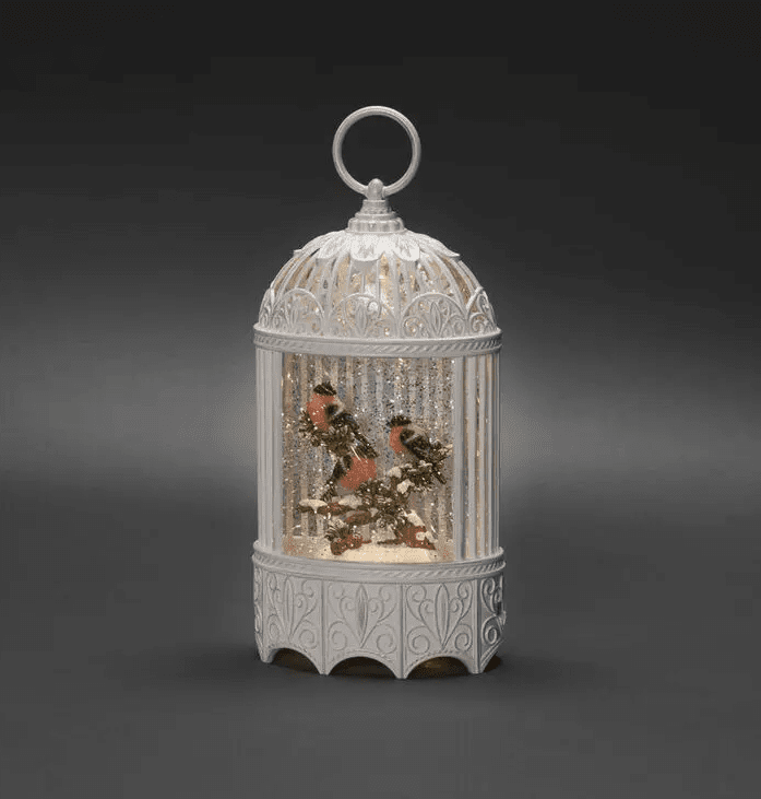 Met Water Gevulde Lantaarn Met Vogels Wit Van Konstsmide - Laat de magie van Kerstmis van u horen met deze sfeervolle, met water gevulde lantaarn met goudvinken.