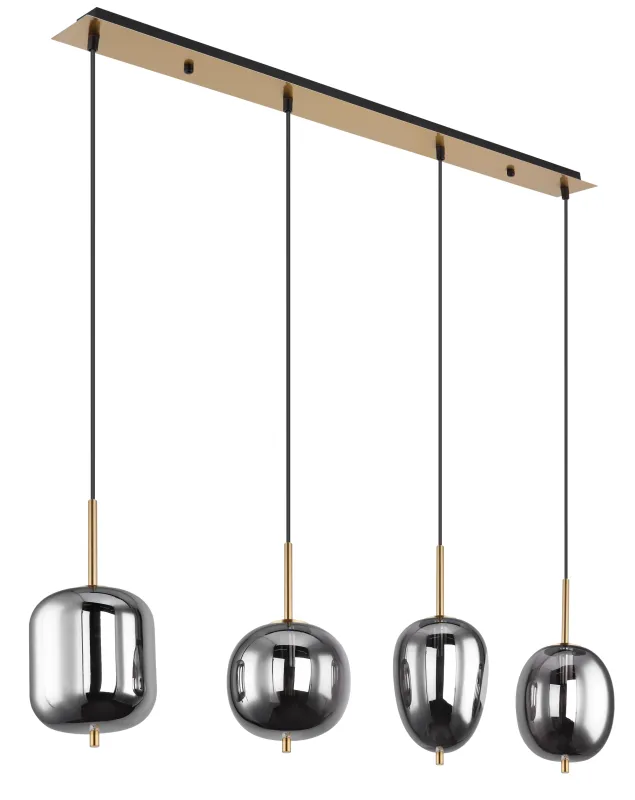 Blacky 110cm Messing hanglamp Van Globo Lighting - Blacky takpendel &auml;r perfekt att placera &ouml;ver ett matbord och ger en j&auml;mn och behaglig belysning.
