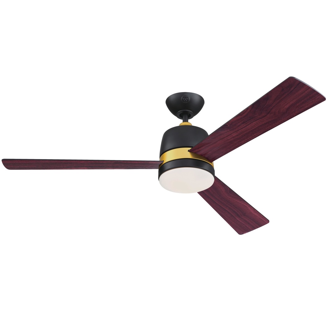 Tristan Ø132 Zwart Van Westinghouse - Met de meegeleverde afstandsbediening kunt u eenvoudig de vier snelheden van de ventilator regelen, het licht dimmen en de ventilator aan- en uitzetten.