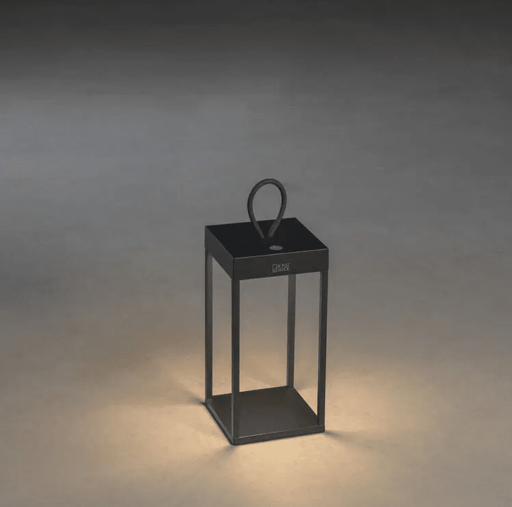 Ravello 30cm Zwart Draagbare Van Konstsmide - De lamp is voorzien van een dimmer waarmee u de helderheid kunt aanpassen.