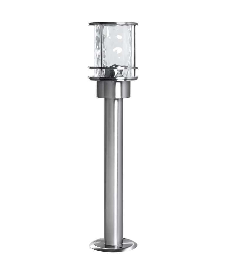 Post 55cm Roestvrij staal lichtpaaltjes Van Ledvance - Gemaakt van roestvrij staal met een heldere glazen koepel met een gehamerde afwerking, zorgt het voor een prachtig lichtspel en cre&euml;ert het een uitnodigende sfeer.