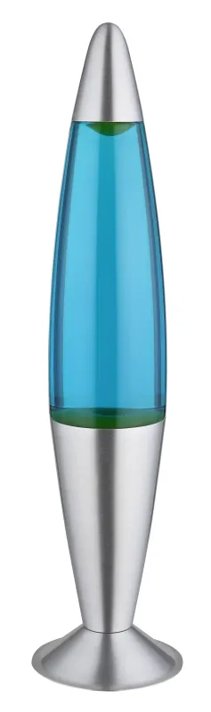 Etna Zilver kinderlamp Van Globo Lighting - Etna &auml;r en fascinerande lavalampa med bl&aring; v&auml;tska och gult vax som sm&auml;lter l&aring;ngsamt och skapar hypnotiska ljuseffekter.