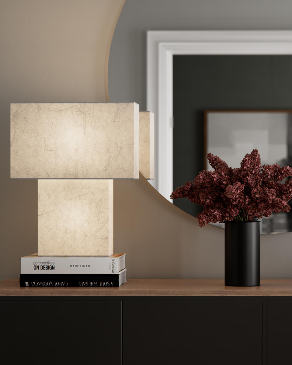 iSquare 50cm Wit tafellamp Van By Rydéns - Laat iSquare een aanvulling zijn op uw interieur, perfect voor het cre&euml;ren van een harmonieuze sfeer met een vleugje Japanse elegantie.