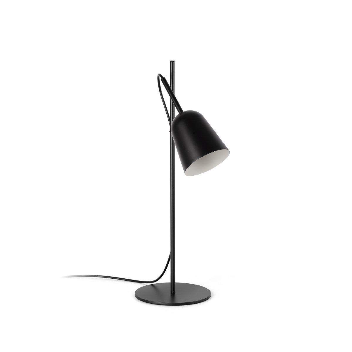 Studio 55cm Zwart bureaulamp Van Faro Barcelona - Het kenmerk van de lamp is de decoratieve kabelklem in de vorm van een boomtak, een uniek detail dat karakter toevoegt.