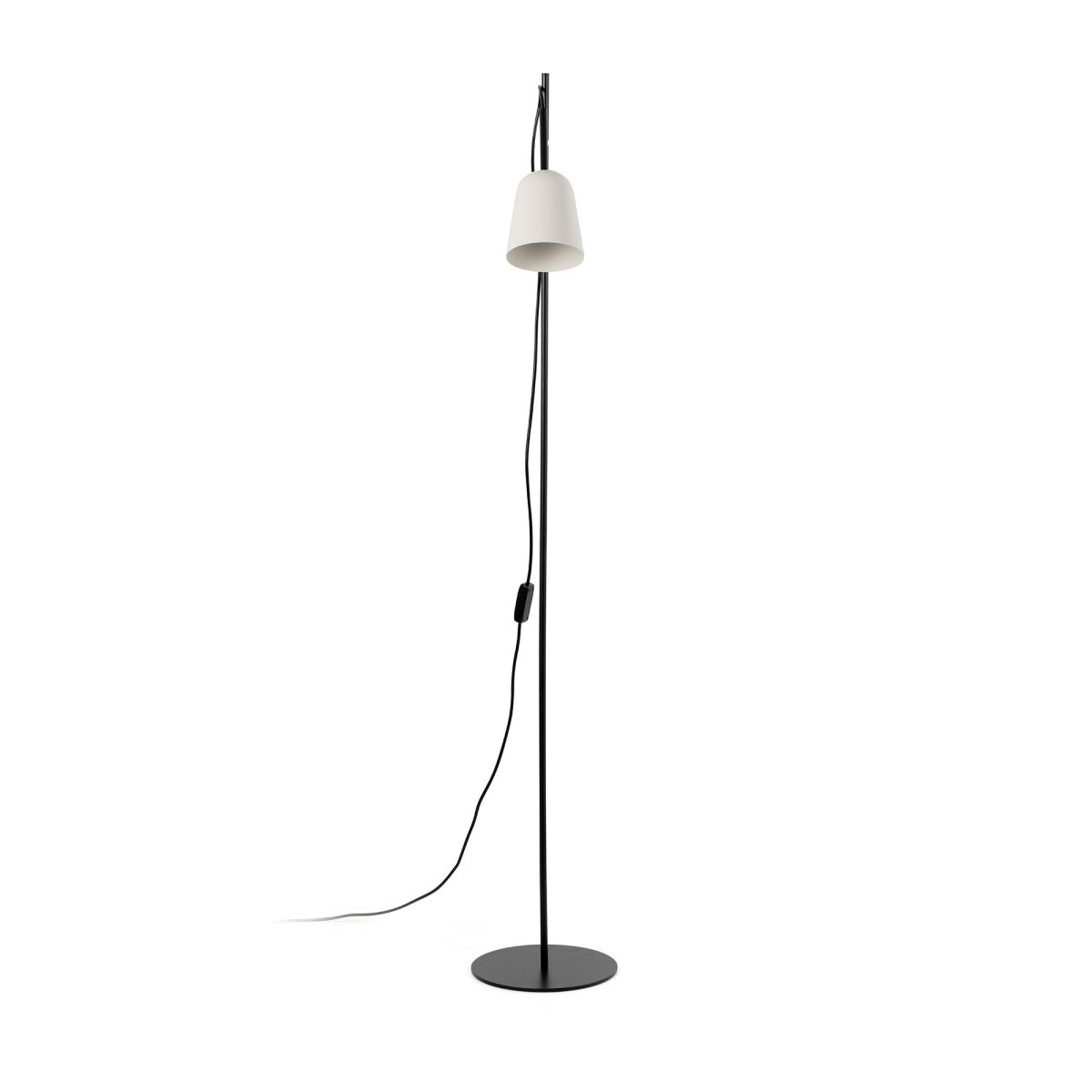 Studio Wit vloerlamp Van Faro Barcelona - Studio is een stijlvolle staande lamp, ontworpen door Nahtrang, ge&iuml;nspireerd op het klassieke design uit de jaren 50 - tijdloos en toch modern.