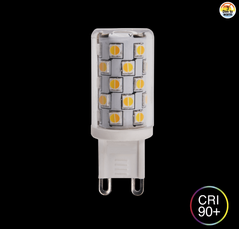 LED G9 4W 3-staps Dim to Warm Van Unison - LED G9 4W 3-staps dim tot warm geheugen dimbaarDe nieuwe revolutionaire G9 die met een simpele druk op de knop; Met de aan/uit-schakelaar/dimmer verandert u de kleurtemperatuur van 3000K, 2500K en 2200K.