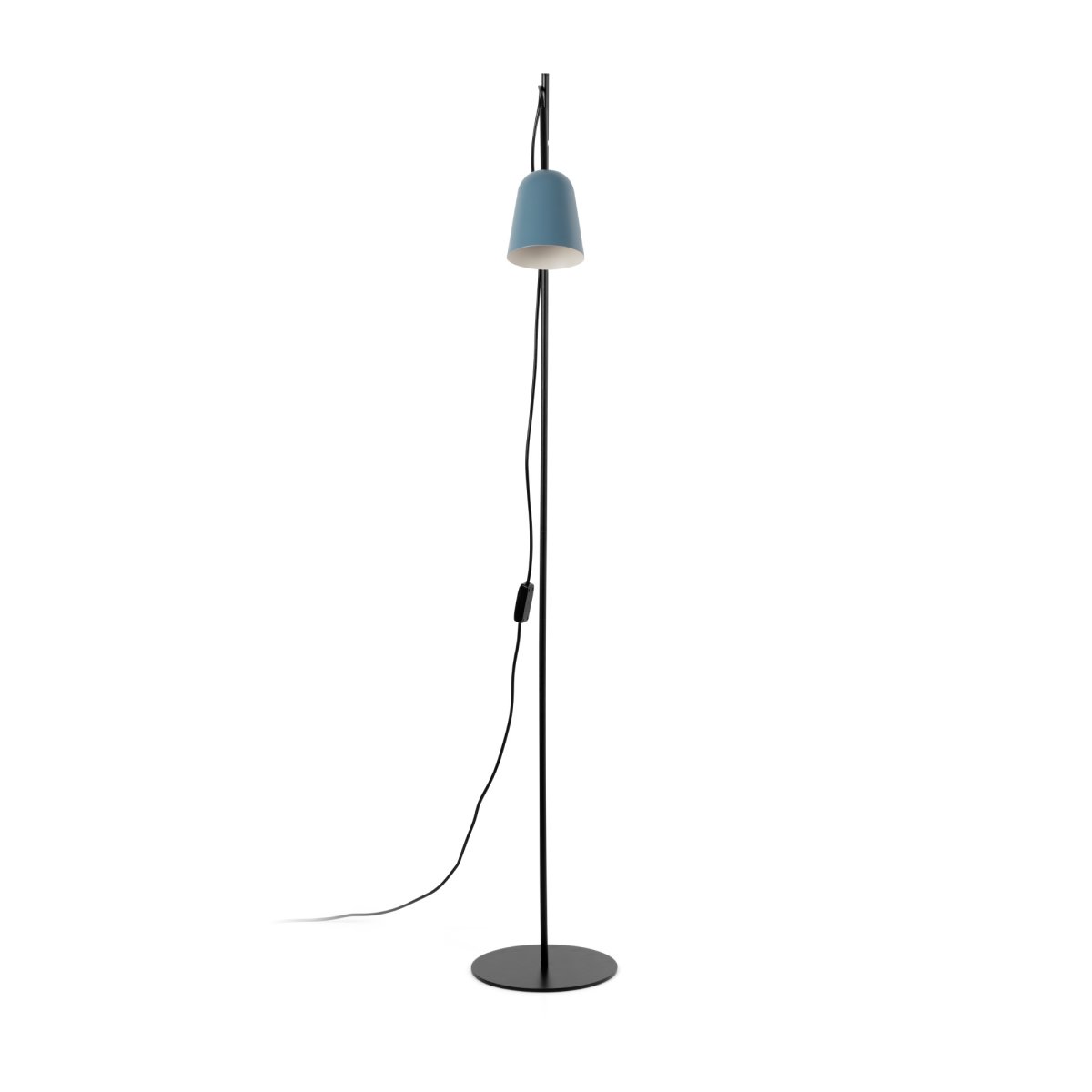 Studio Blauw vloerlamp Van Faro Barcelona - Studio is een stijlvolle staande lamp, ontworpen door Nahtrang, ge&iuml;nspireerd op het klassieke design uit de jaren 50 - tijdloos en toch modern.