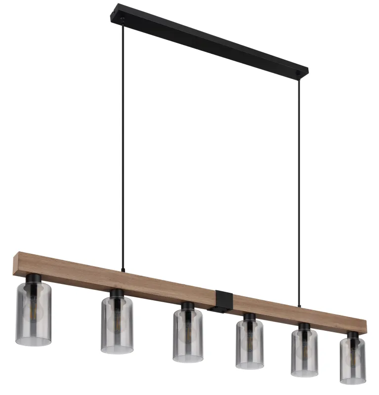 Hadera 140cm Natuur hanglamp Van Globo Lighting - Lampan kombinerar funktionalitet med estetik och passar perfekt &ouml;ver matbordet eller i vardagsrummet.