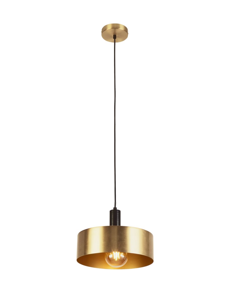 Knox Ø30 Goud hanglamp Van Searchlight - De combinatie van matzwart en goud zorgt voor een elegante uitstraling en verbetert de uitstraling van elke kamer.