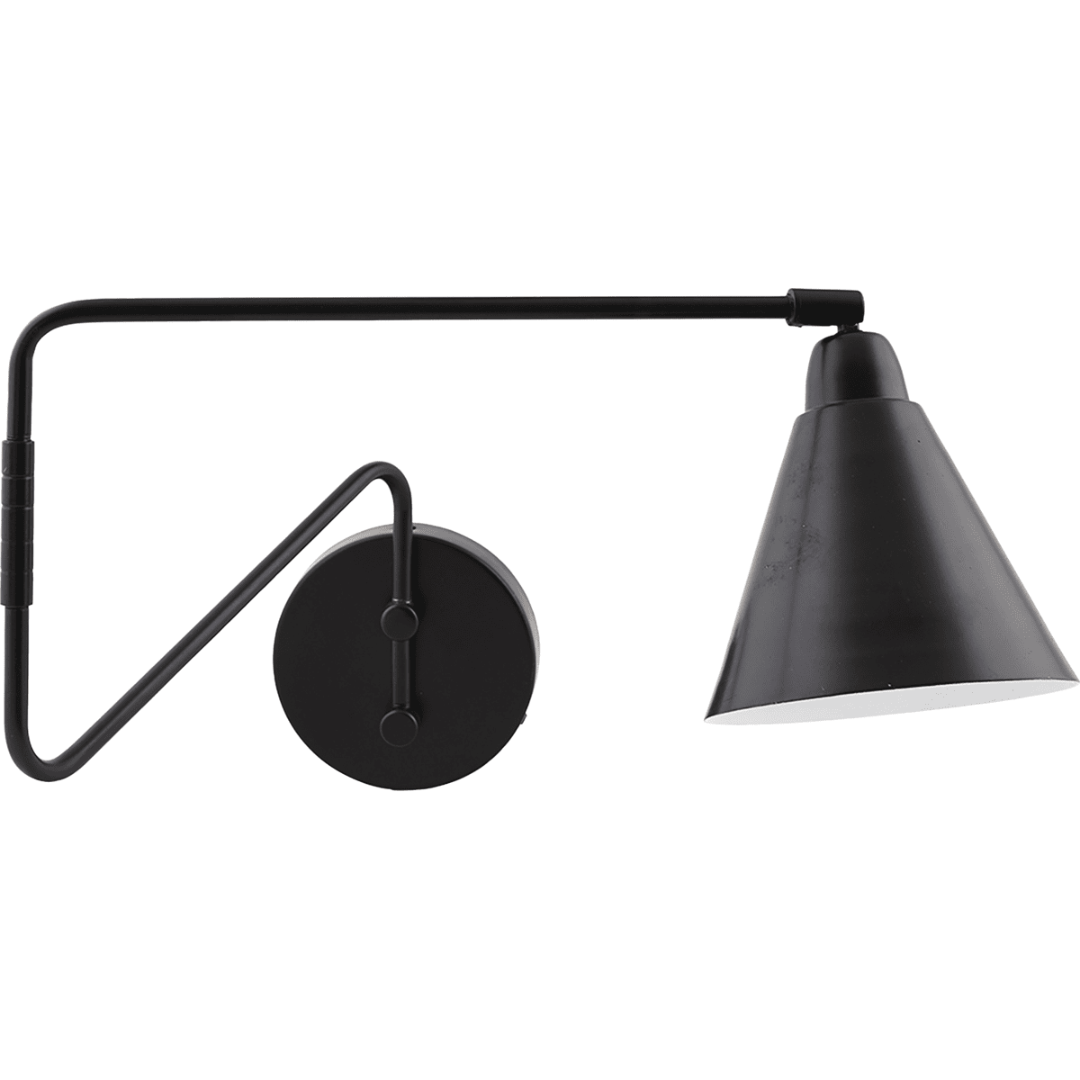 Game 76cm Zwart wandlamp Van House Doctor - Het zwarte metaal geeft de lamp een strak en modern tintje, waardoor hij in de meeste huizen past.