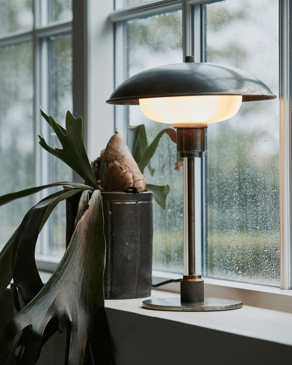 Boston 42cm Antiek bruin tafellamp Van House Doctor - Het is een moderne klassieker met een industriële touch dankzij het ijzeren materiaal en de oppervlaktebehandeling van de lampenkap en voet.