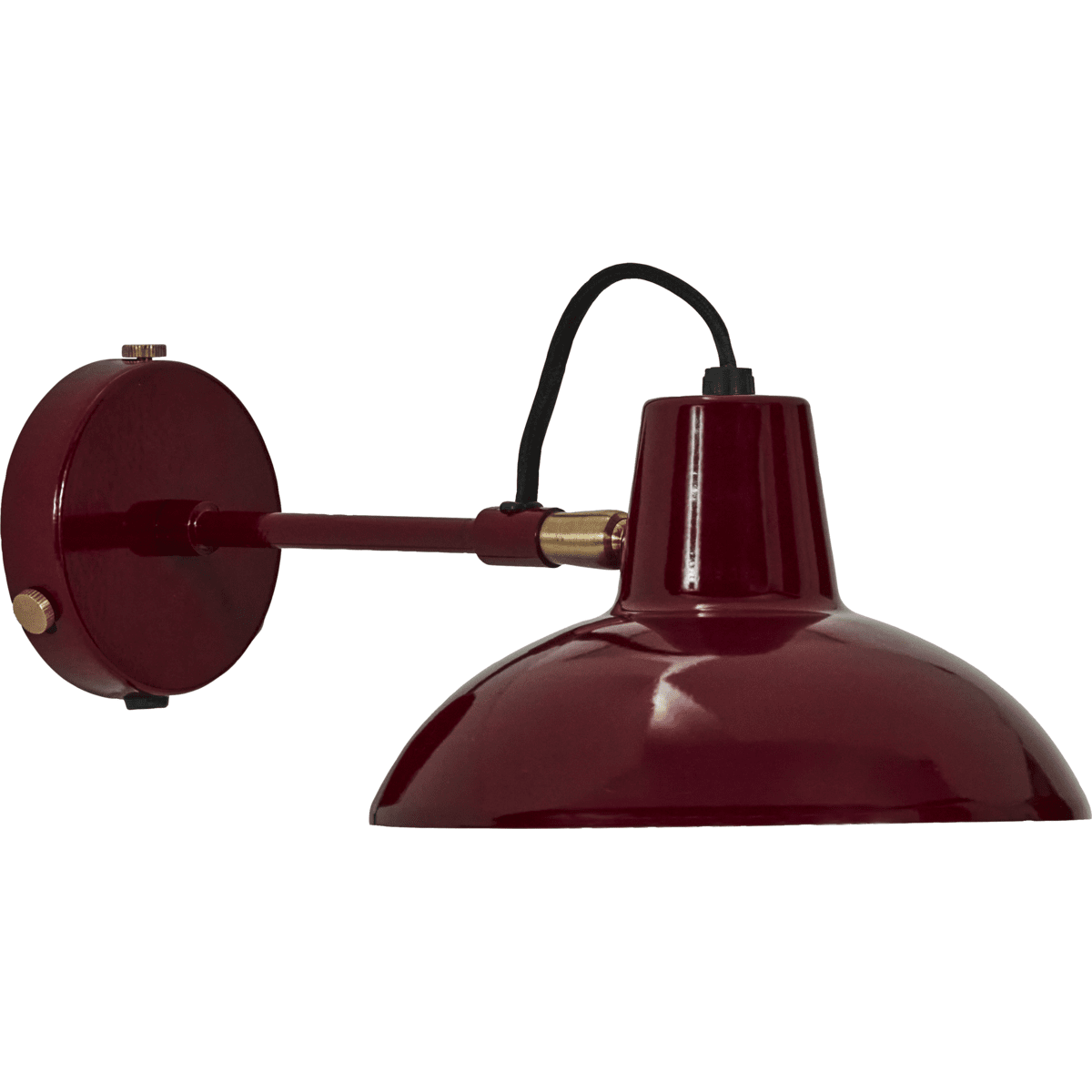 Desk Ø18 ROOD wandlamp Van House Doctor - De witte binnenkant van het scherm verbetert de lichtreflectie en creëert een warme en uitnodigende sfeer.