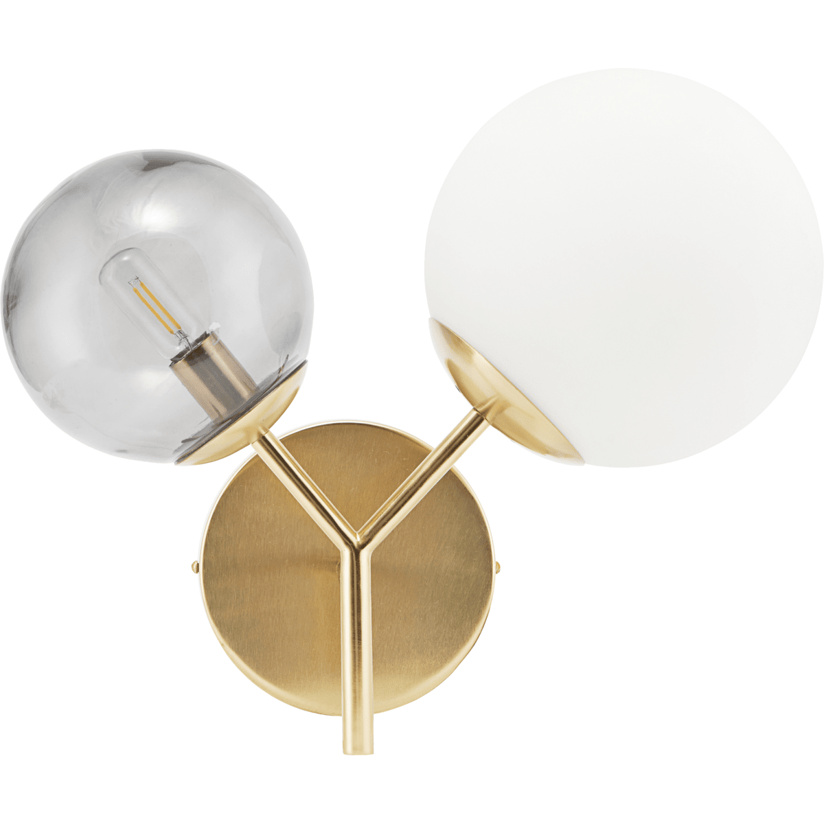  Twice 47cm Messing wandlamp Van House Doctor - Gebruik de mooie wanddecoratie in uw entree, woonkamer of slaapkamer en haal een lamp in huis die persoonlijkheid toevoegt aan het interieur.