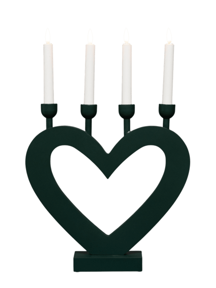 Hart Donkergroen Van Pixie Design - De hartvorm zorgt voor een charmant silhouet en maakt de kandelaar een mooie decoratie, bijvoorbeeld voor het raam, op een bureau of bijzettafel.