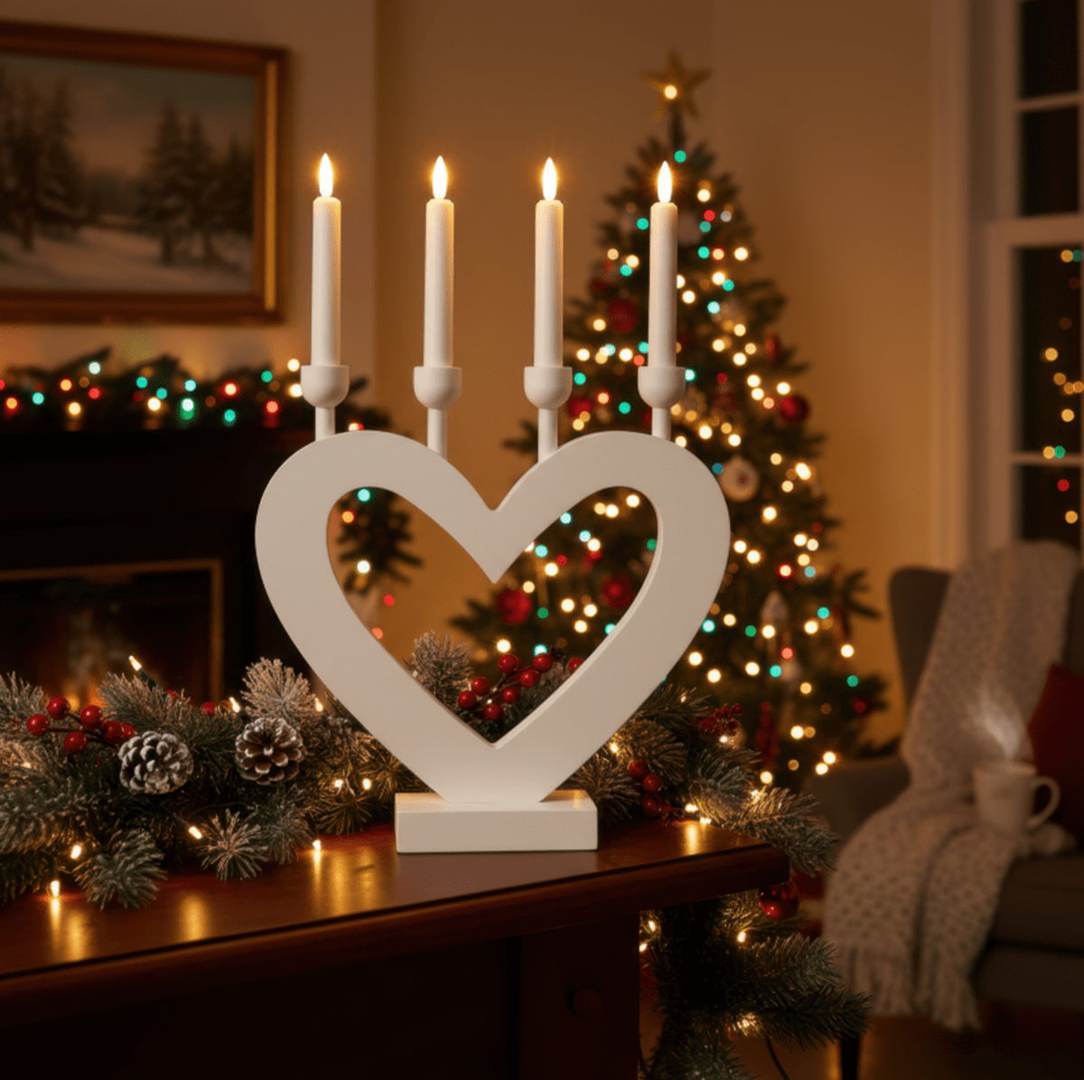 Hart Wit Van Pixie Design - De hartvorm zorgt voor een charmant silhouet en maakt de kandelaar een mooie decoratie, bijvoorbeeld voor het raam, op een bureau of bijzettafel.